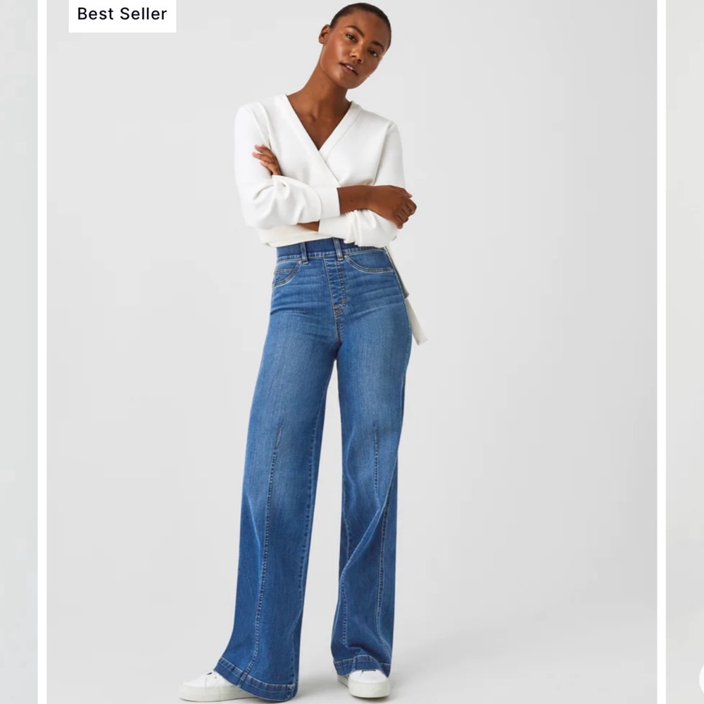 Spanx Seamed Front, Wide Leg Jeans